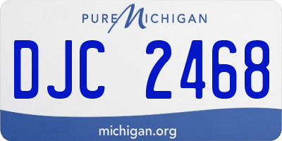 MI license plate DJC2468