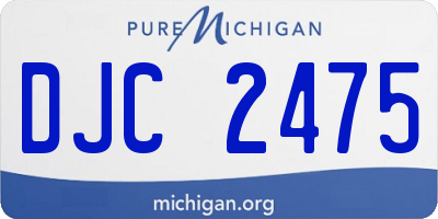 MI license plate DJC2475