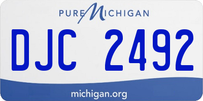 MI license plate DJC2492