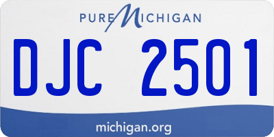 MI license plate DJC2501