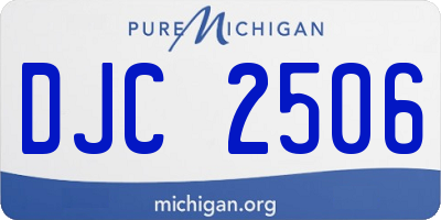 MI license plate DJC2506