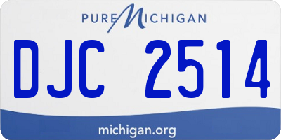 MI license plate DJC2514