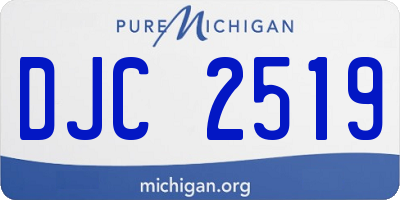 MI license plate DJC2519