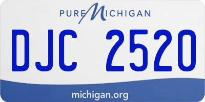 MI license plate DJC2520
