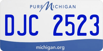 MI license plate DJC2523