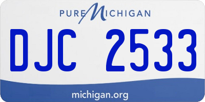 MI license plate DJC2533