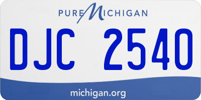 MI license plate DJC2540