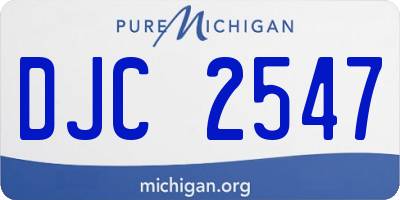 MI license plate DJC2547