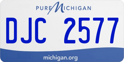 MI license plate DJC2577