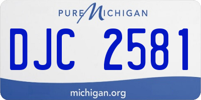 MI license plate DJC2581