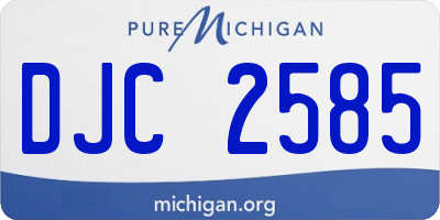 MI license plate DJC2585