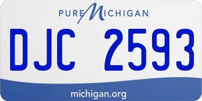 MI license plate DJC2593
