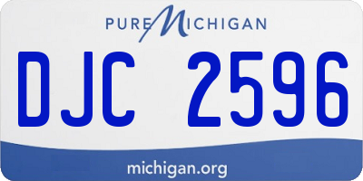 MI license plate DJC2596