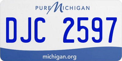 MI license plate DJC2597