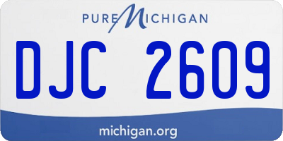 MI license plate DJC2609