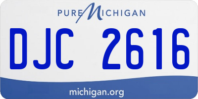MI license plate DJC2616