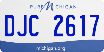MI license plate DJC2617
