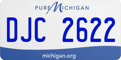 MI license plate DJC2622