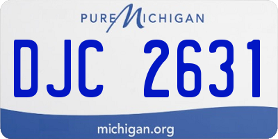MI license plate DJC2631