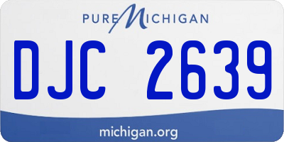 MI license plate DJC2639