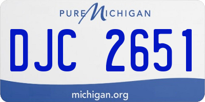 MI license plate DJC2651