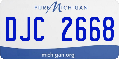 MI license plate DJC2668