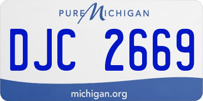 MI license plate DJC2669