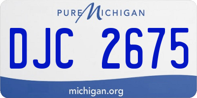 MI license plate DJC2675
