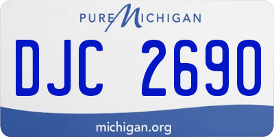 MI license plate DJC2690