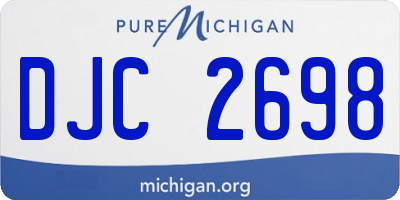 MI license plate DJC2698