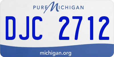 MI license plate DJC2712