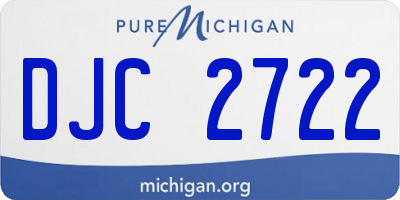 MI license plate DJC2722