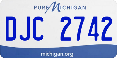 MI license plate DJC2742