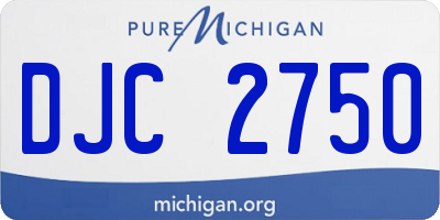 MI license plate DJC2750