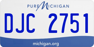 MI license plate DJC2751