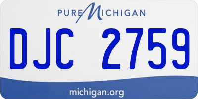 MI license plate DJC2759
