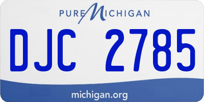 MI license plate DJC2785