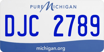 MI license plate DJC2789