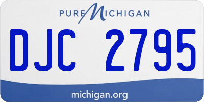 MI license plate DJC2795