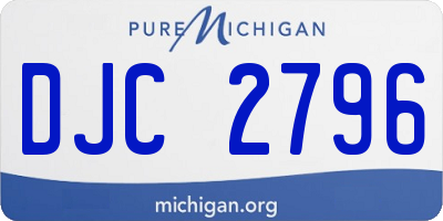 MI license plate DJC2796