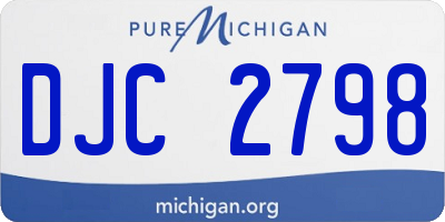 MI license plate DJC2798