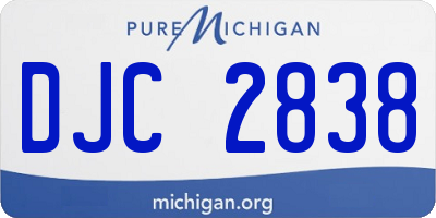 MI license plate DJC2838