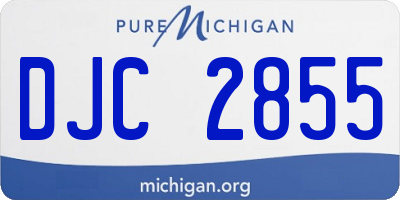 MI license plate DJC2855