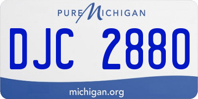 MI license plate DJC2880