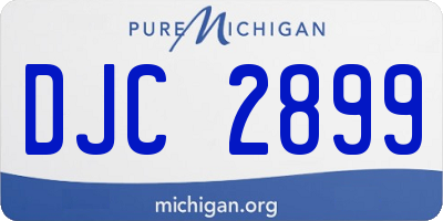 MI license plate DJC2899