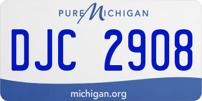 MI license plate DJC2908
