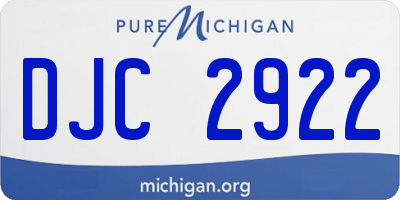 MI license plate DJC2922