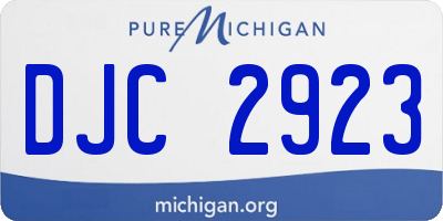 MI license plate DJC2923
