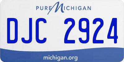 MI license plate DJC2924