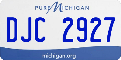 MI license plate DJC2927